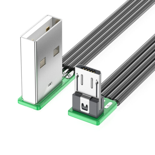 Καλώδιο σιλικόνης 5-200cm 90 μοιρών USB2.0 σε USB 5Pin Down με επίπεδη κάμψη για smartphones και tablet,