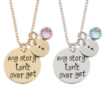 Halsband med semikolon i legering, inspirerande bokstäver, gåva för uppmuntran och stöd