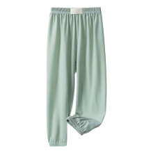Girls Ice Silk High-Waisted Stretchy Summer Pants, Mint Green, 11-12 Years – Compatible with Kids' Casual & Travel Wear