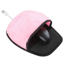 Alfombrilla de ratón calefactable USB con calentador de manos – Alfombrilla ergonómica de felpa, compatible con PC/portátil, regalo de Navidad