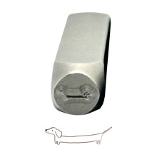 Detaljerede metalstempler med hundetema. Robuste stempler i hårdt kulstofstål. Tilbehør til smykkefremstilling og hobbyprojekter.