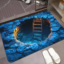3D Hole Rug Optical Illusion 50 Inch Anti-Slip
