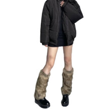 Harajuku boty manžety leg warmers zimní teplé vintage jednobarevné umělé boty kryt tlusté lýtkové ponožky pro ženy