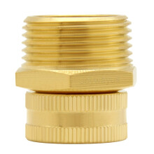 Adaptateur pivotant en laiton doré, raccord fileté femelle 3/4" GHT vers mâle 1" NPT, pour tuyau d'arrosage.
