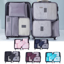 7-Piece Compression Packing Cubes Set with Laundry Bag, Lightweight Travel Organizers for Suitcase, Navy, compatible with all suitcases
