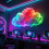 Φως LED Thundercloud με τροφοδοσία USB – 3D Cloud, Πολύχρωμη λωρίδα συγχρονισμού μουσικής, 2