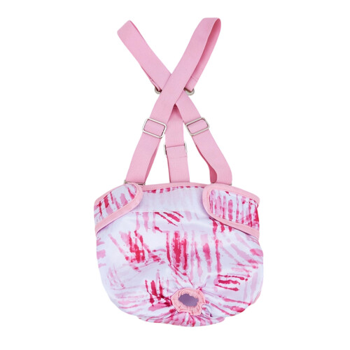 Adjustable Harnesses Pet Diaper Washable Reusables for-pink. S.