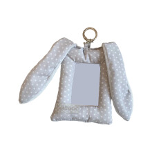 Plush Animal Ear Card Sleeve with Keychain Photocard-Gray