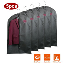 Lot de 5 housses à vêtements de 99 cm (39 pouces) avec fermeture éclair intégrale et fenêtre transparente. Respirantes.