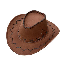Kisgyermek sapka, velúr gyerek cowboy sapka tematikus partikra, beöltözésre és Halloweenre, gyerek sapkák, kávé színű, egy méret