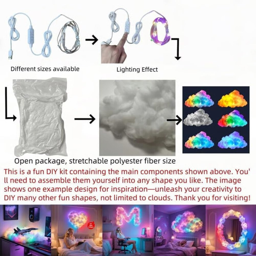 Lampe LED Thundercloud alimentée par USB avec synchronisation musicale ...