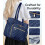 Bolsa feminina azul-marinho acolchoada para igreja com alça. 7