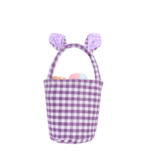 Paasdecoratie Paashaas Mandje Tassen - Paasei Draagtas met Handvatten, Leuk Cadeau Opbergmandje, Lente Feestdecoratie - Paars, 22 cm