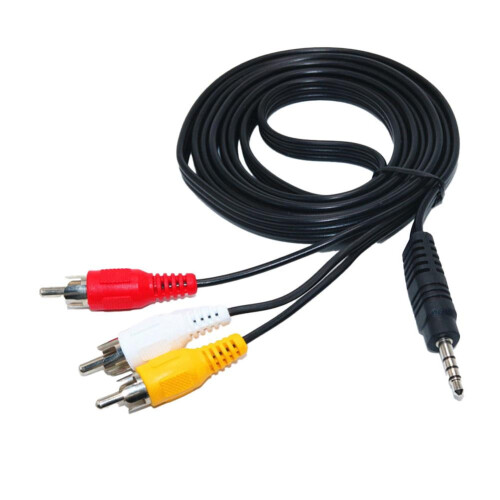 Καλώδιο εξόδου ήχου και βίντεο AV 3,5 mm σε 3RCA, αρσενικό καλώδιο 1/8TRRS σε 3RCA &-H OT