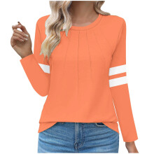 Women's Crew Neck Striped Top, Soft Lightweight & Breathable – Casual Daily Wear, Weekend Outfit, Trendy Fashion, Compatible with All Bottoms