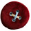 Creative Button Shape Ottoman Cushion Thickened Round Pouf-Red 1