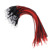 Lot de 50 petites ampoules LED rondes blanches en plastique pour amateurs