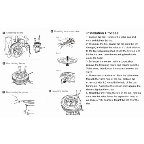 Αισθητήρας Πίεσης Ελαστικών για Chrysler Dodge Jeep433MHz4PCS 2