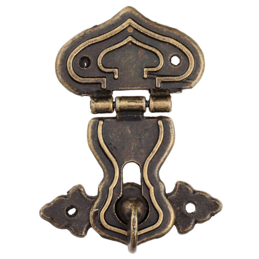 1Pc Vintage Hardware Antique Brass Hasps Decorative Jewelry Gift Wooden Box Hasp Retro Suitcase Latch Hook With Screws 63X47mm 9071309812565