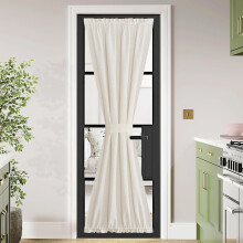 Transparente Leinen-Seitenfenster-Türgardine, 66 x 203 cm, 1 Paneel