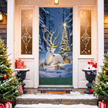 Décoration de porte de Noël à carreaux Buffalo, bannière de la Nativité « Jésus est la raison », décoration religieuse hivernale pour