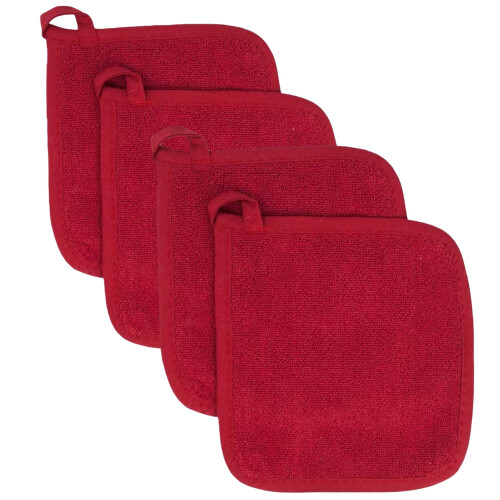 Ensemble de 2 torchons et maniques – 100 % coton, résistant à la chaleur, lavable en machine