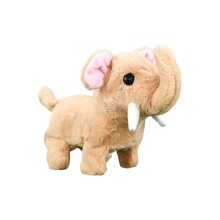 Elefante de pelúcia elétrico simulado, boneco de pelúcia de 18,5 cm que anda, emite sons e se move, presente divertido de aniversário ou novidade