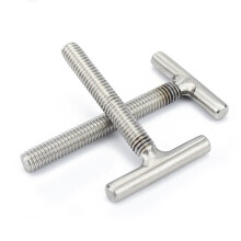 304 Stainless Steel T-Screws, 10pcs Cylindrical Welding Screw Rod Mechanical Handle Bolt for Production Marine