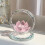Krystal lotusblomstfigur – lyserød, blyfrit glas, 1 stk. 4