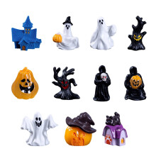 Halloween-miniatyyrit: Söpöt kurpitsa- ja aavehartsipuutarhahahmot – stereoskooppinen sisustus, yhteensopiva Halloween-teemojen kanssa