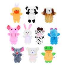Conjunto de 10 fantoches de mão de animais de pelúcia para acalmar emoções e contar histórias antes de dormir.
