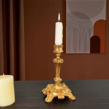 Vintage-Kerzenhalter aus goldfarbenem Messing, elegante Kerzenständer für Kamin, Party, Restaurant, dekorative Tischkerzenhalter für Zuhause