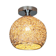 Abat-jour sphérique en cristal pour plafonnier semi-encastré, design semi-creux, installation facile, compatibilité universelle (ampoule non
