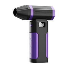 1.5x5.6in Handheld Turbo Fan, 6000mAh Car Blower & Hair Dryer, 5-Speed, Type-C, Digital Display, Outdoor Light (Purple)