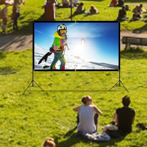 Projector Screen Projection Movies Screen HD Foldable AntiCrease Portable For Home Outdoor Indoor Support Double Sided 2