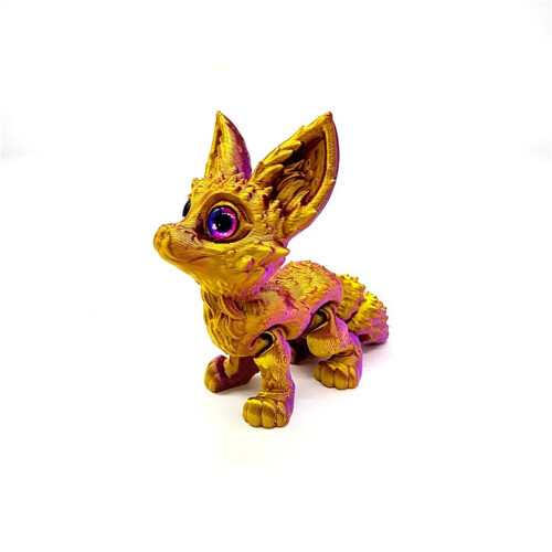 Raposinha fofa impressa em 3D com cauda articulada, 1 unidade.