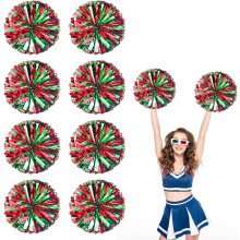 8 PCS Metallic Cheerleading Pom Pom for Team Spirit Sports Dance Cheering Kids Adults-Ring Style