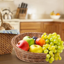 Paniers de rangement pour garde-manger, design tressé marron, 1 pièce, pour propriétaires