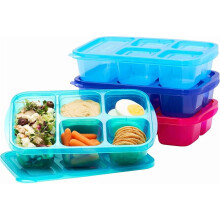 MY Easyboxes - Boîtes alimentaires réutilisables à 5 compartiments, ensemble empilable de 8 pièces (4 plateaux + 4 couvercles), sans BPA,