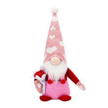 Décoration de table/cheminée en peluche pour la Saint-Valentin : gnomes en peluche en forme de cœur et bonbons, style suédois – 32 x 16,5 cm,