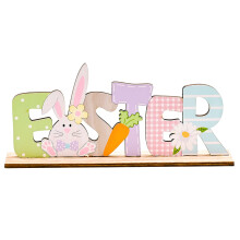 Paas houten letterbordje/ornament B, gepersonaliseerd op maat voor thuis.