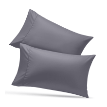 Taies d'oreiller en microfibre - Taies d'oreiller rafraîchissantes - Taies d'oreiller effet sable - Entretien facile, 91 x 51 cm - (Gris)