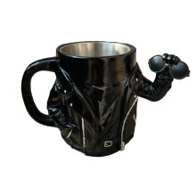 Mug moto avec revêtement en acier inoxydable 304, double paroi isolée, anse – Cadeau original pour les passionnés de café et de moto