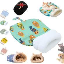 Gemütliches Haustiernest für Katzen und Hunde – Weicher, selbstwärmender Schlafsack, tragbares, handgewebtes Bett, waschbar, für alle vier