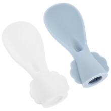 Oecoator 2 Pcs Baby Cutlery Squeeze Feeding Spoon Silicone Baby Food Spoon Pouch Spoon