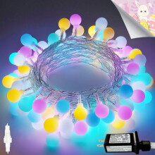 Cordão de luzes de Páscoa com 100 LEDs, 13 metros de comprimento, luzes em tons pastel com temporizador e 13 modos, à prova d'água, para uso