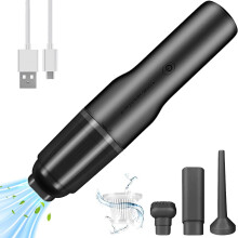 Draadloze handstofzuiger, krachtige mini-autostofzuiger, multifunctionele accessoires, geavanceerd filtersysteem, zwart