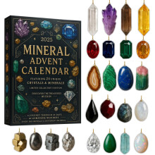 Mineraladventskalender2025 - 24 dager nedtellingskalender til jul, akryl hengende dekor, juleadventskalendere