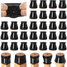 32 Stuhlbeinschoner für Hartholz/Fliesen – Silikon- und Filzkappen, rutschfest, geräuschdämpfend, passend für 23–33 mm (0,9–1,29 Zoll)
