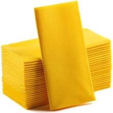 Gula pappersservetter i linnekänsla, mjuka, absorberande, 50-pack